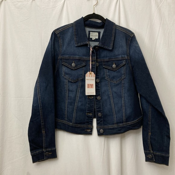Wax Jean Jackets & Blazers - NWT Wax Jean Women's Dark Blue Short Stretch Long Sleeve Denim Jacket - SZ 1X